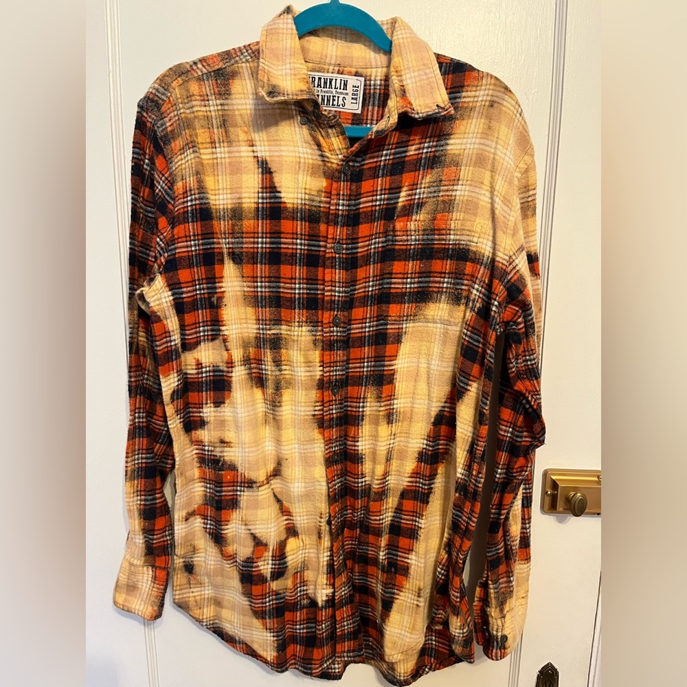 Franklin Flannels size large orange navy